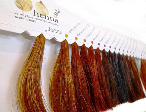 Henna hair dye color swatches to show the variations you can get from natural, plant-based hair dyes. These dyes are better for pregnant women. 